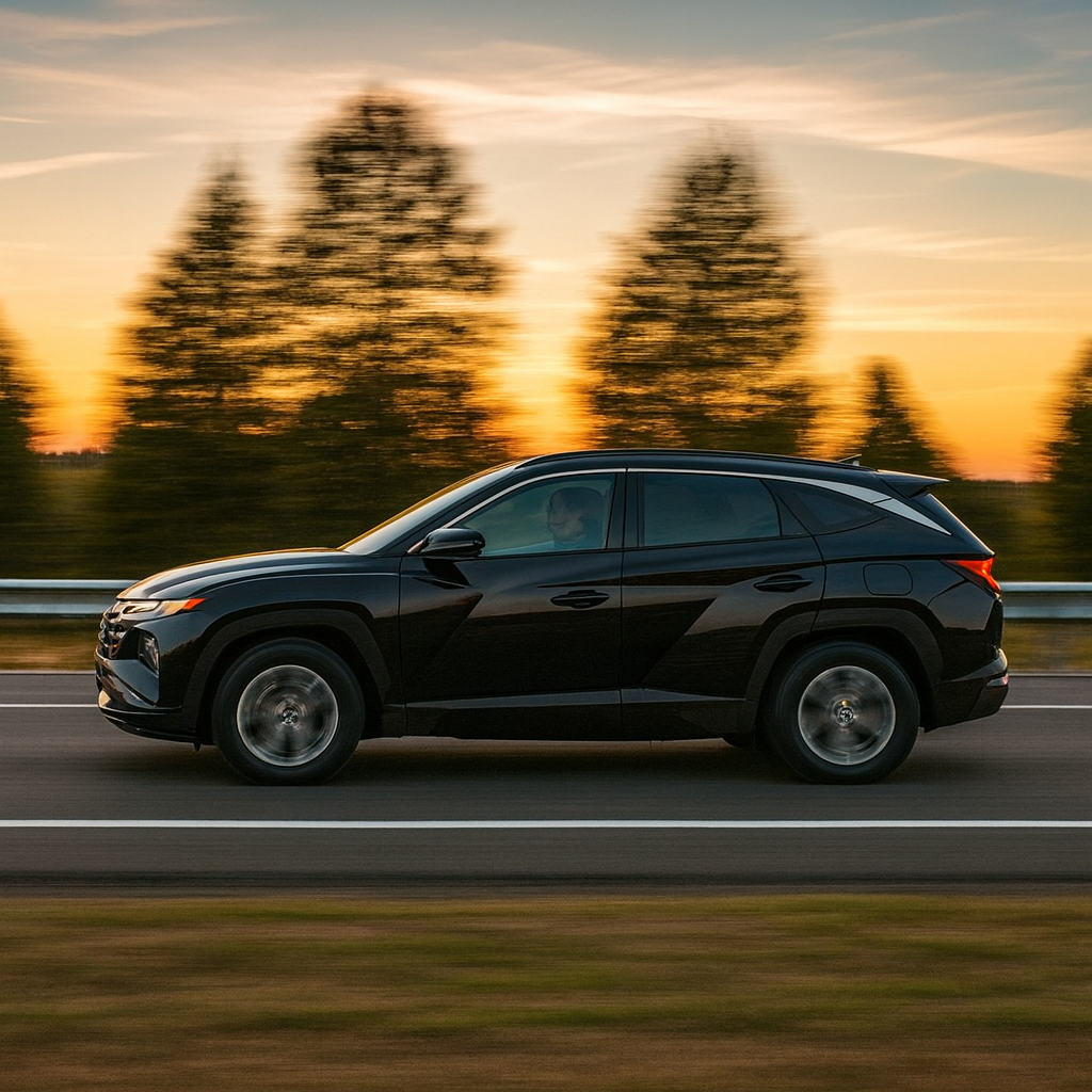 Voiture sur route panoramique
